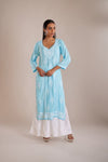Modal Chikankari Panel Kurta - Blue
