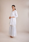 Premium Silk Cotton Chikankari Garara Set - Powder Blue